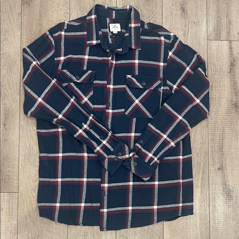 Rip Curl Men's Coffin Long Sleeve Flannel Button Closure Size XL